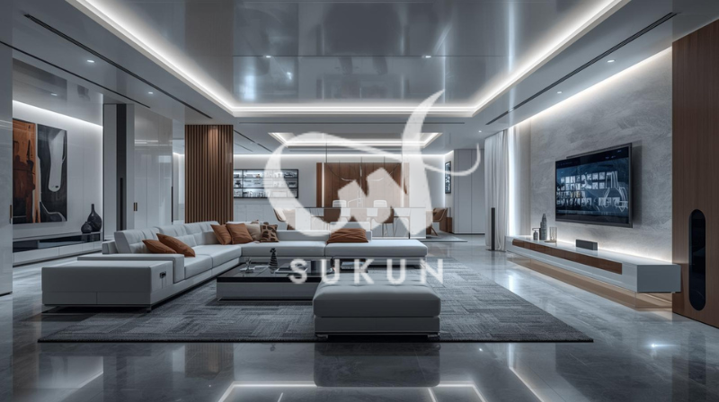 Futuristic living room with sleek modern furniture on sukun.pk