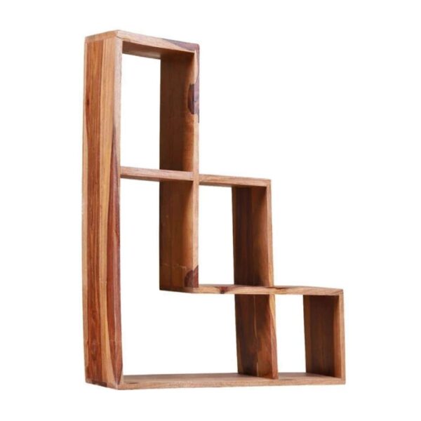 SHEESHAM FURNITURE: SOLID WOOD WALL SHELVES IN NATURAL FINISH